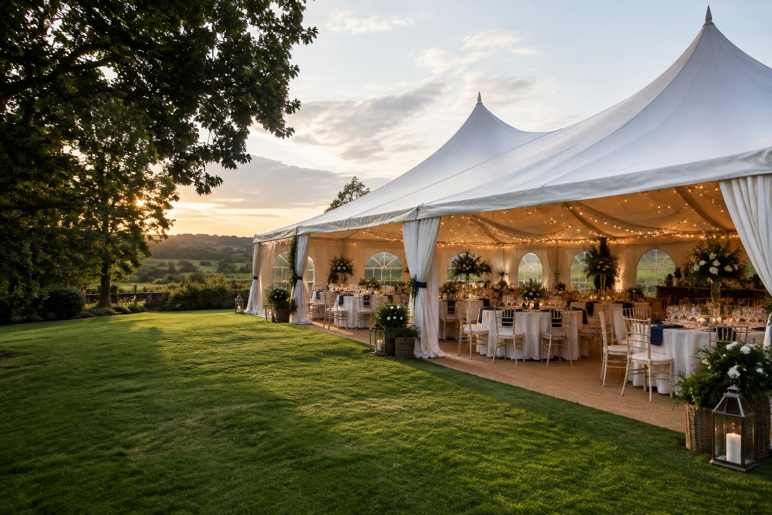 Elegant marquee set for an event